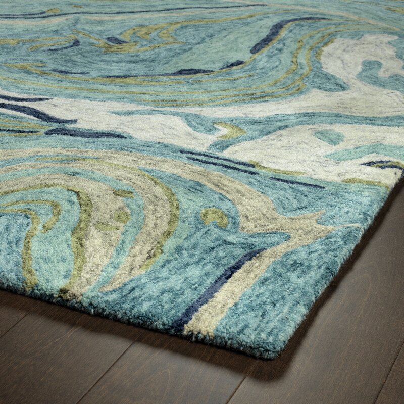 Bargas Hand Tufted Wool Teal Area Rug Reviews AllModern   Bargas Hand Tufted Wool Teal Area Rug 